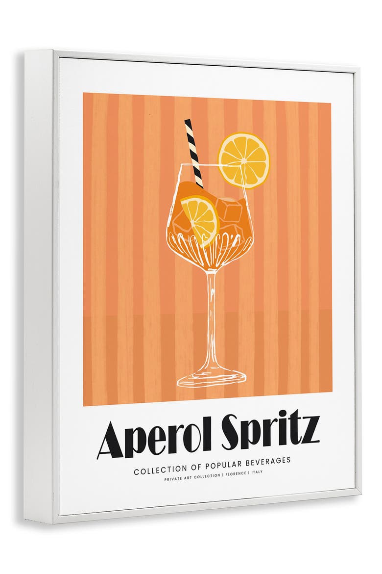 Aperol Cocktail Framed Art Print, Alternate, color, ORANGE