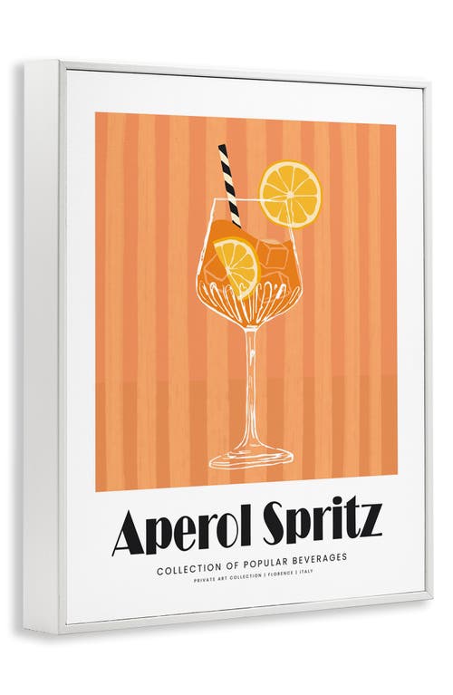 Stupell Industries Aperol Cocktail Framed Art Print In Orange