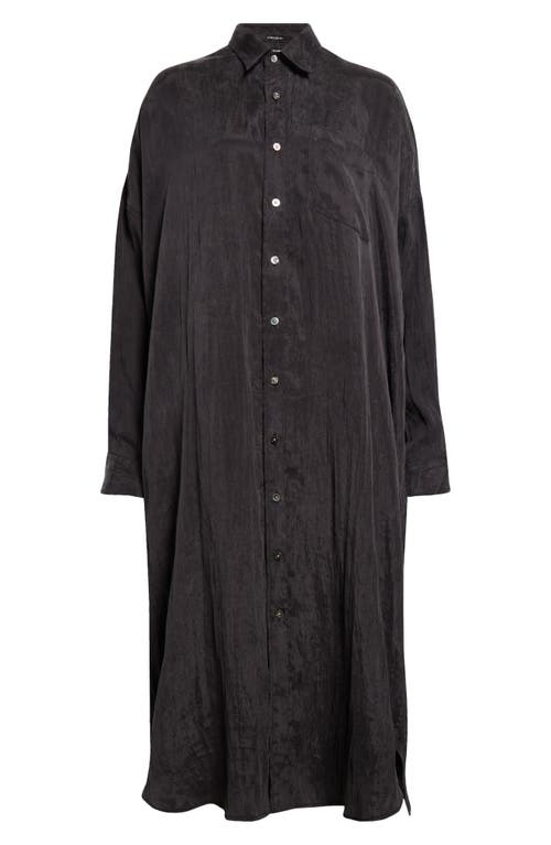 R13 Jumbo Long Sleeve Shirtdress In Black