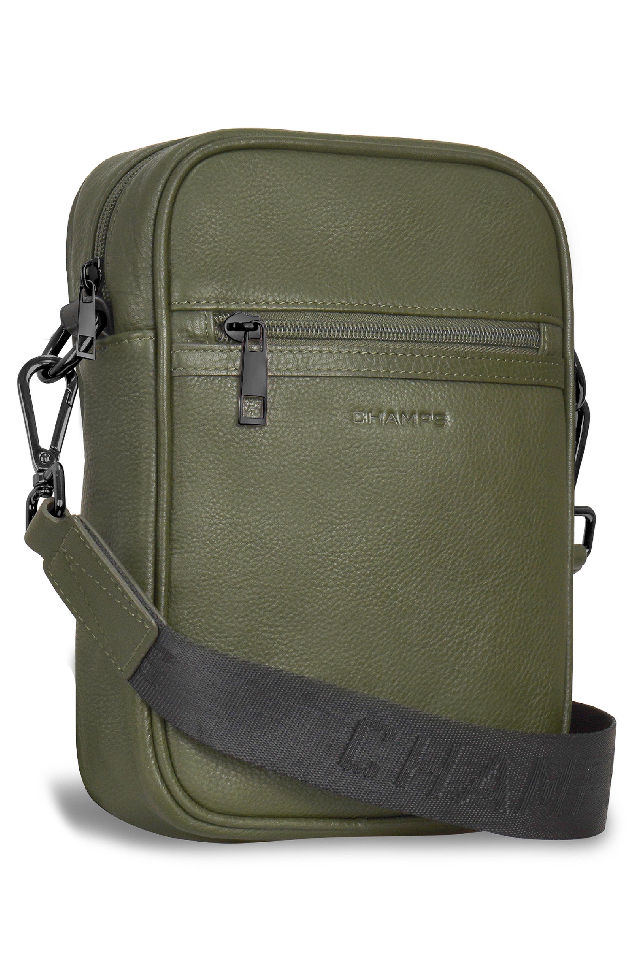 CHAMPS Onyx Leather Crossbody Bag, Alternate, color, Khaki