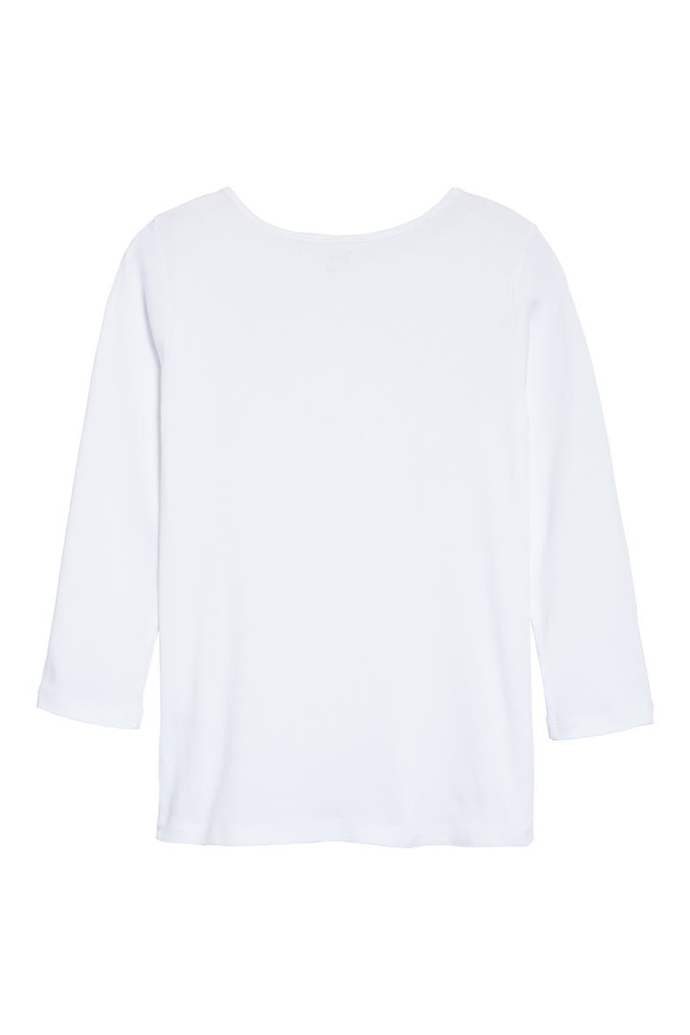 Shoulder Button Detail Top, Alternate, color, WHITE