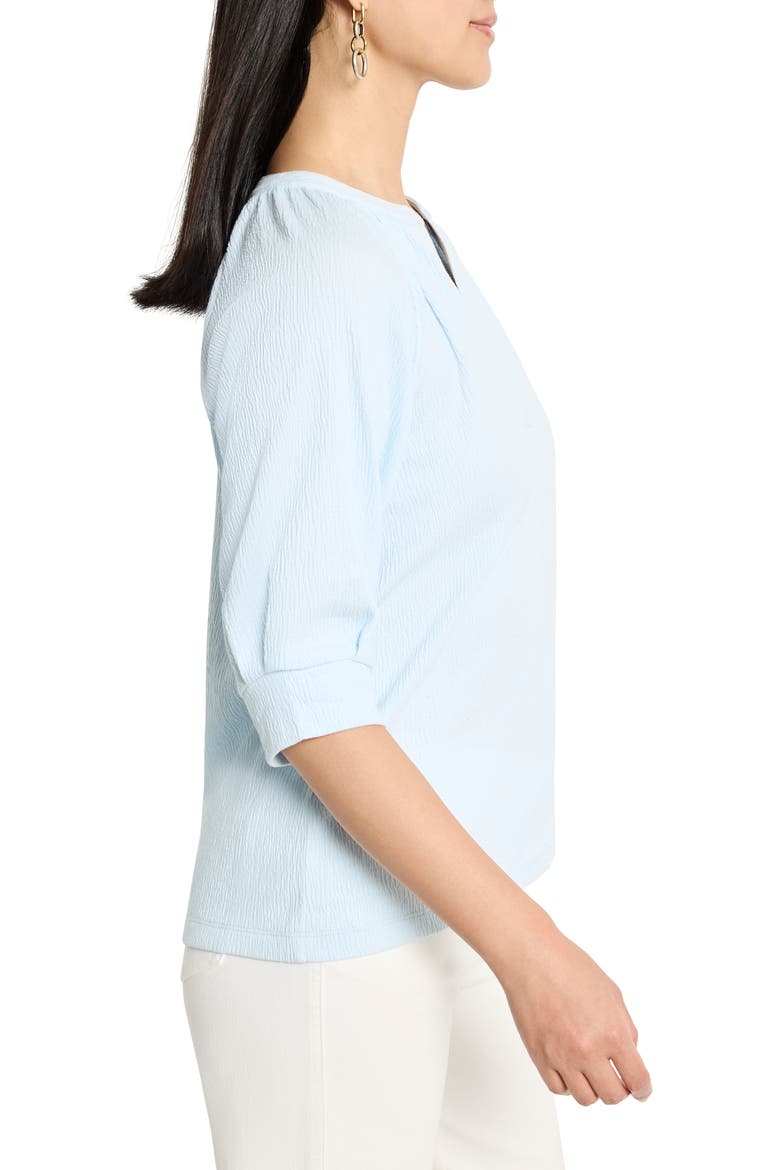 Elbow Sleeve Split Neck Top, Alternate, color, PALE SKY