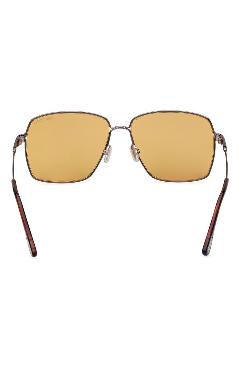 TOM FORD 58mm Square Sunglasses, Alternate, color, Shiny Gunmetal / Brown