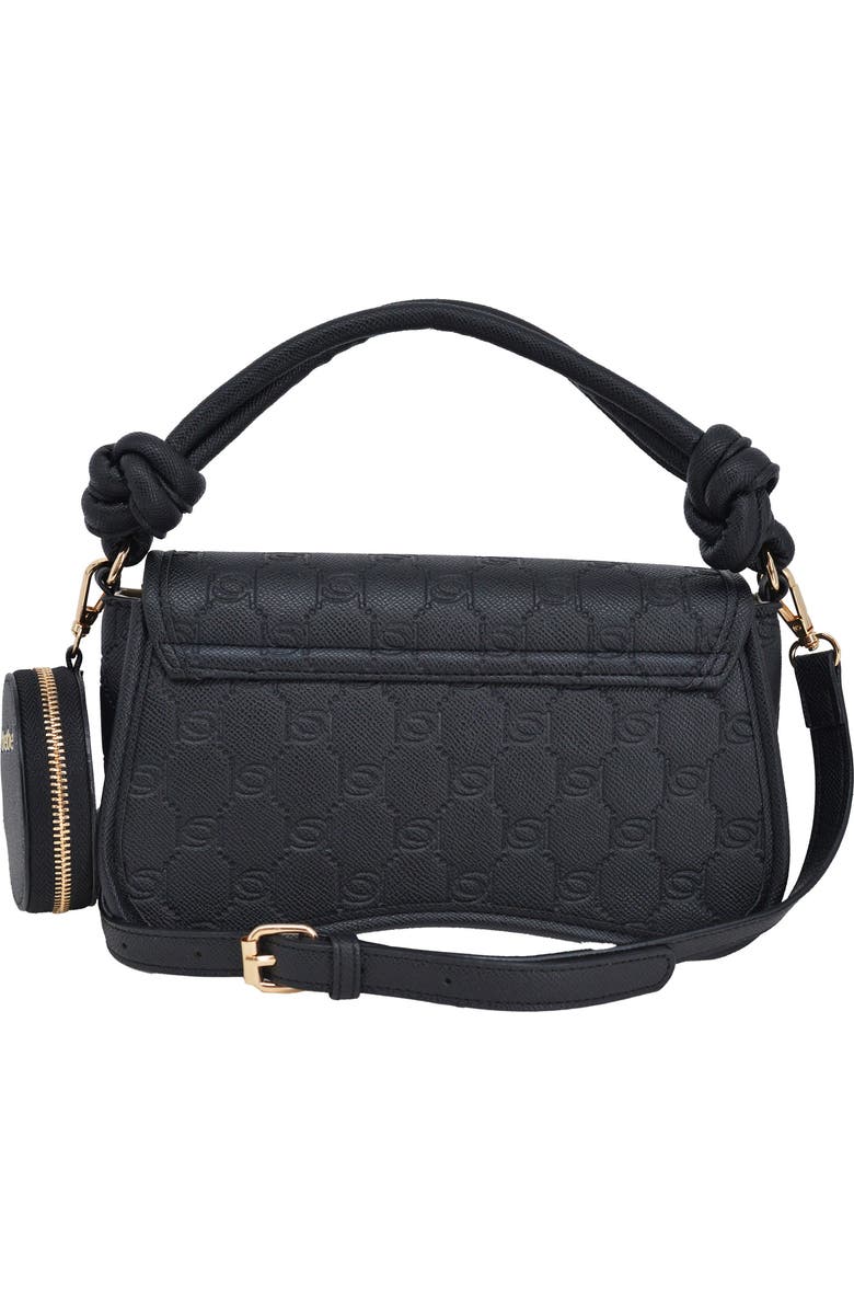 bebe Romina Embossed Satchel with Zip Pouch, Alternate, color, Black