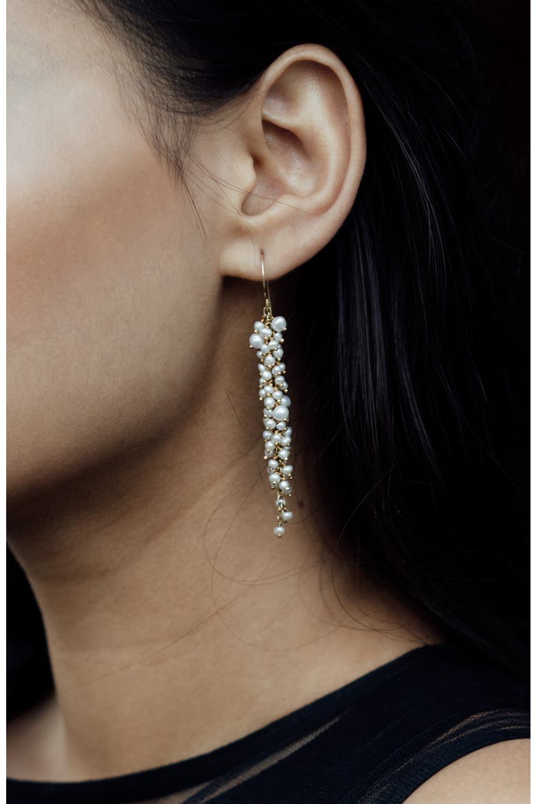 Delicate Pearl Drops, Alternate, color, Gold