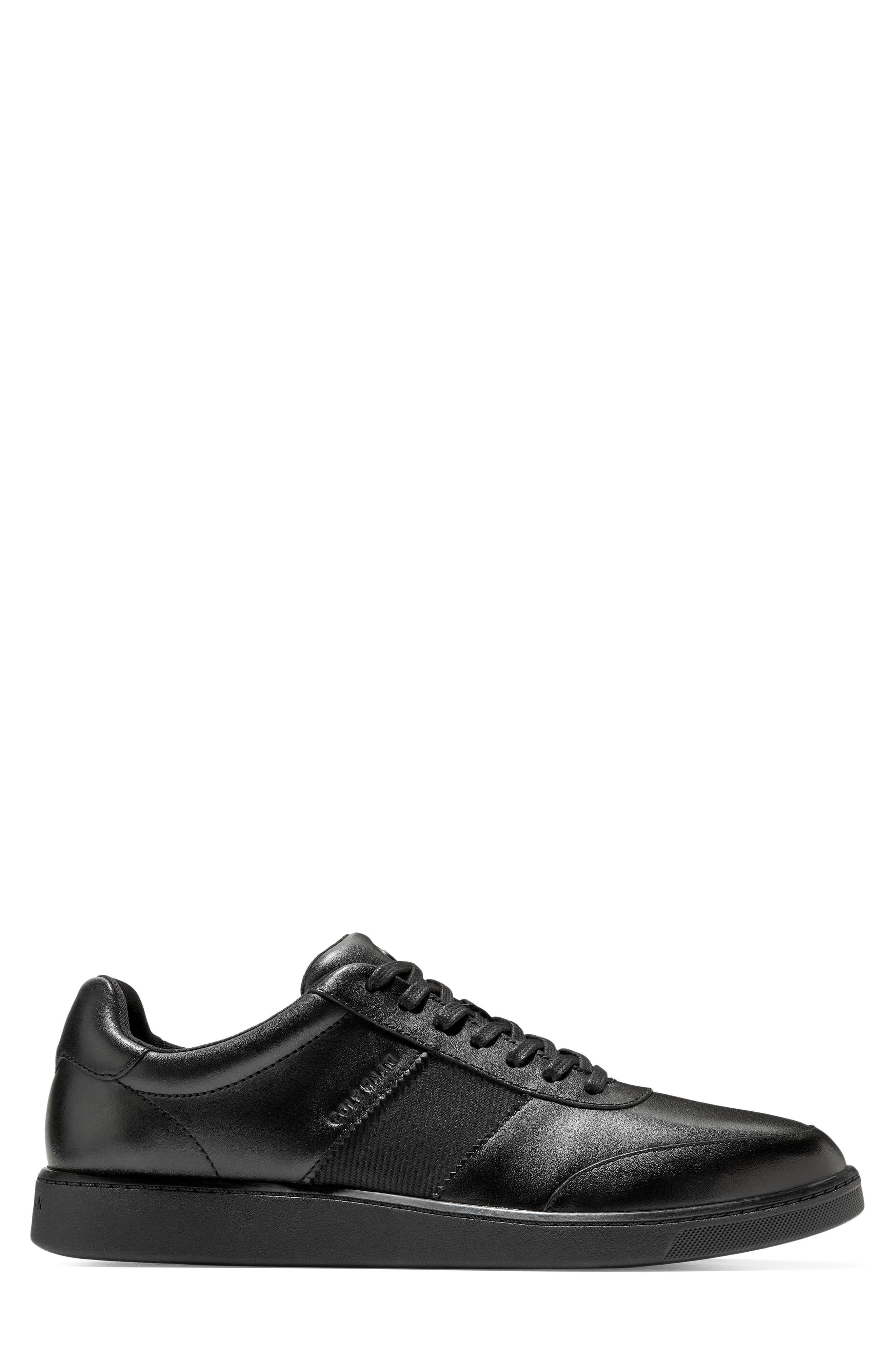 Grand Crosscourt Gates Leather Sneaker, Alternate, color, BLACK / GUM
