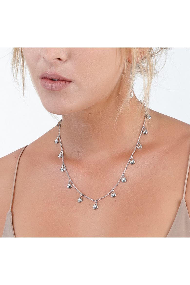 Tear Drop Necklace, Alternate, color, Sterling Silver