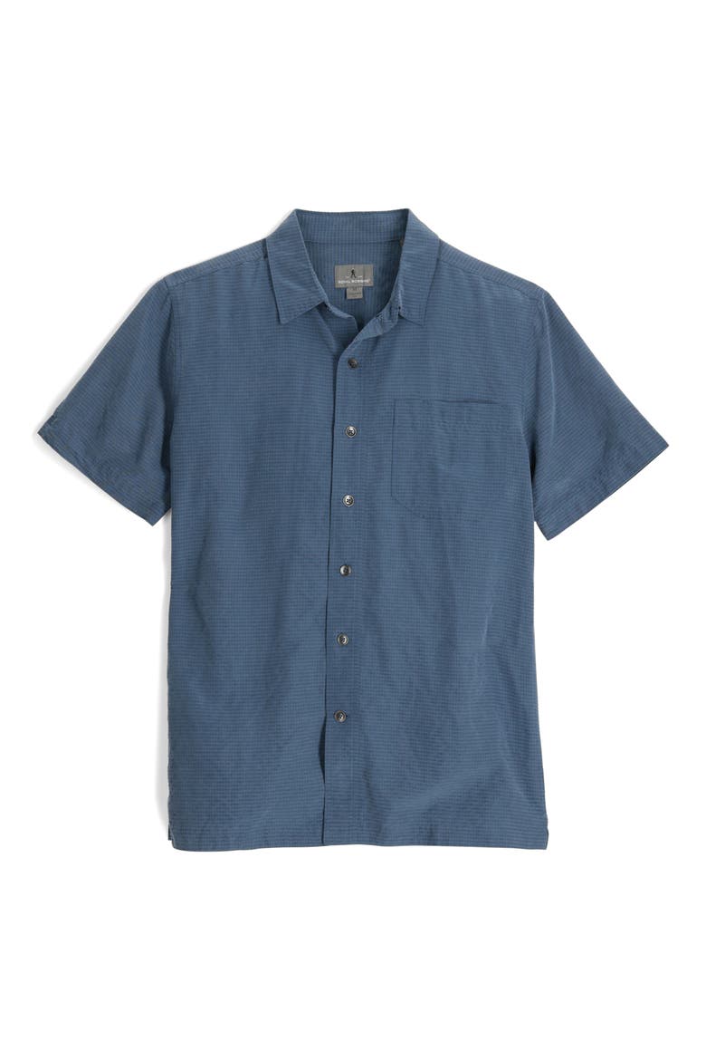 Desert Pucker Button-Up Shirt, Main, color, COLLINS BLUE