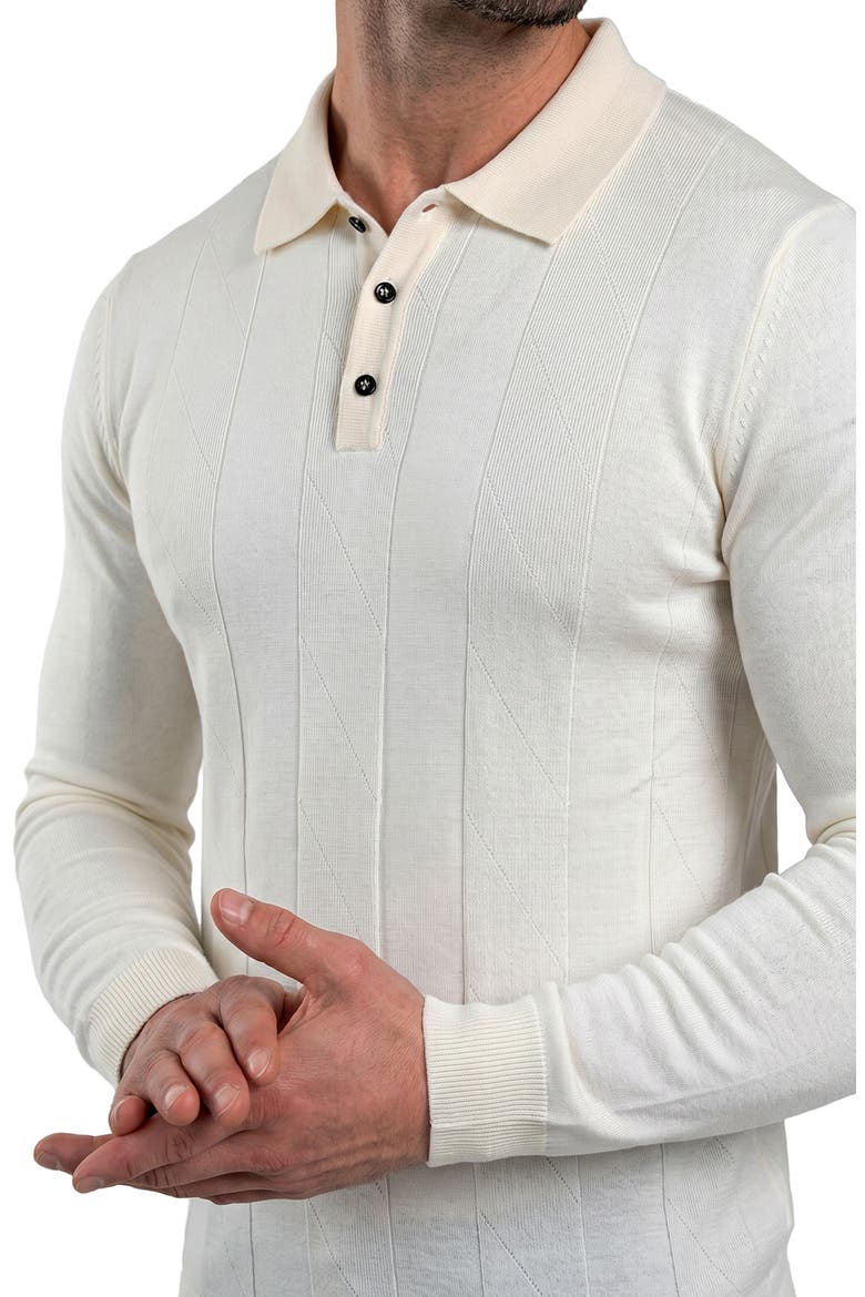Unknown Eleven Merino Wool Polo Sweater, Alternate, color, WHITE