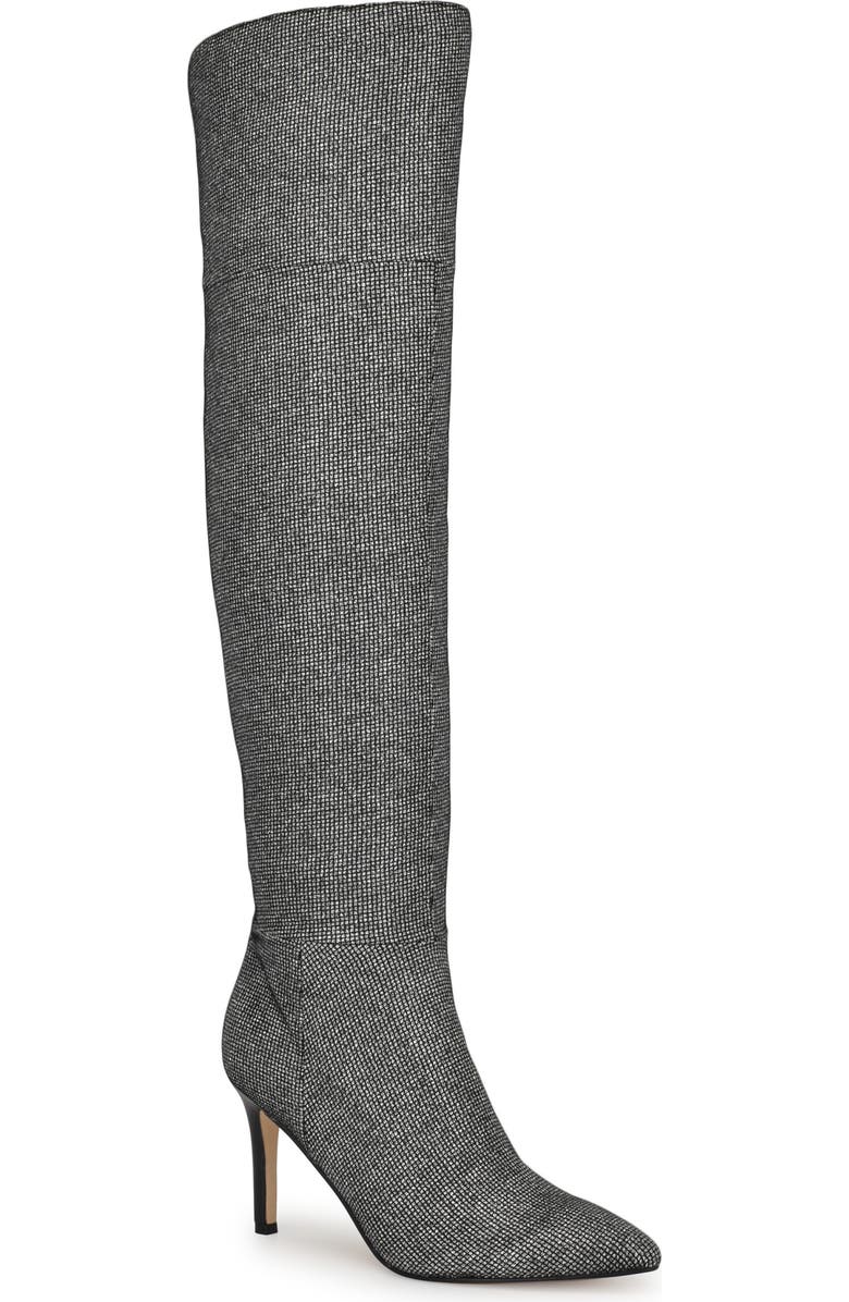 Nine West Fredy Pointed Toe Over the Knee Boot, Main, color, Silver