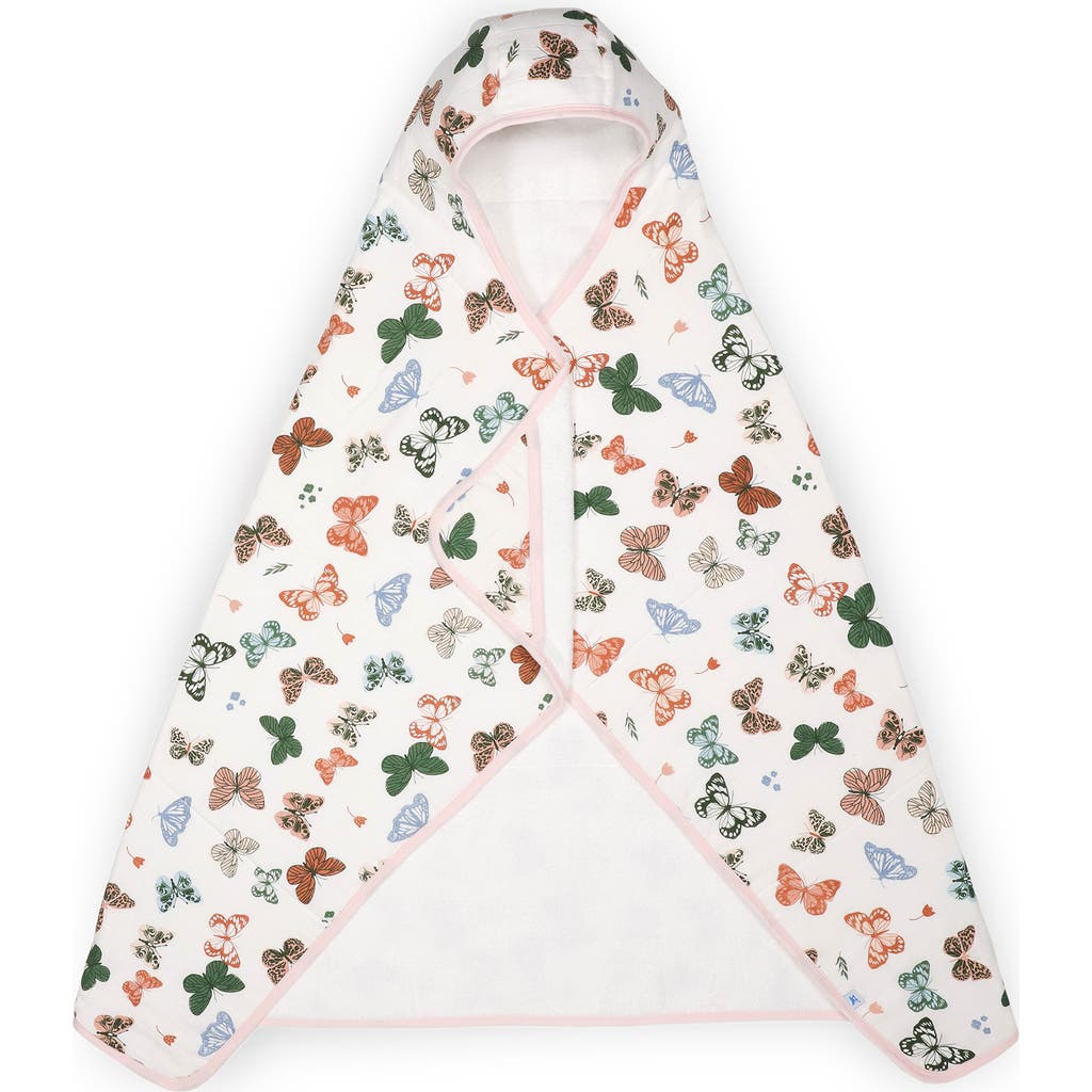 Little Unicorn Cotton Muslin & Terry Hooded Towel In Multi