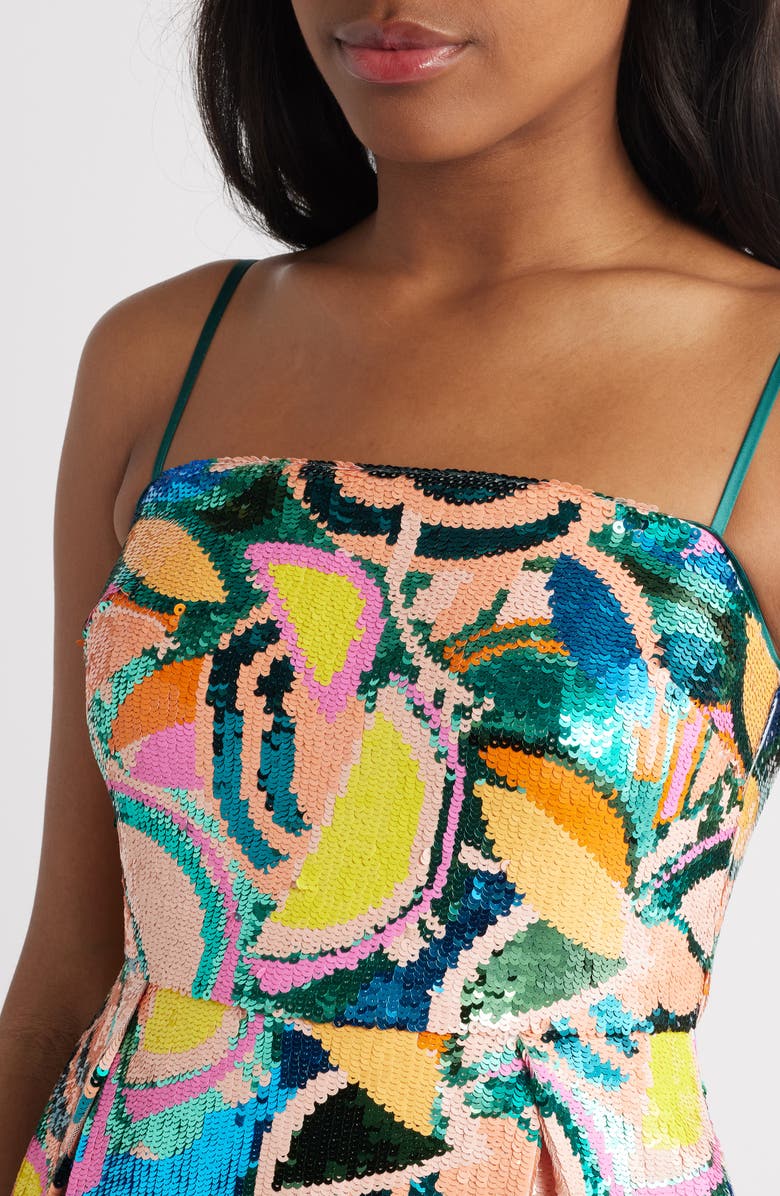 Saylor Dasha Sequin Cocktail Minidress, Alternate, color, Green Multi