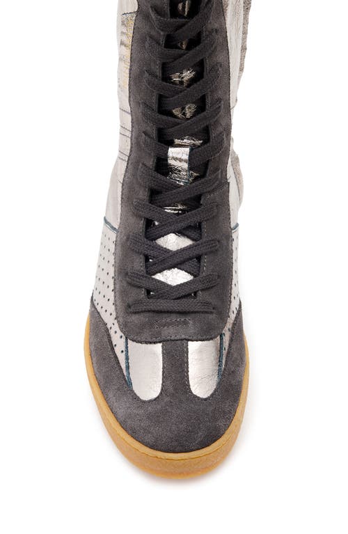 Allsaints Louise High Top Sneaker In Gunmetal Grey