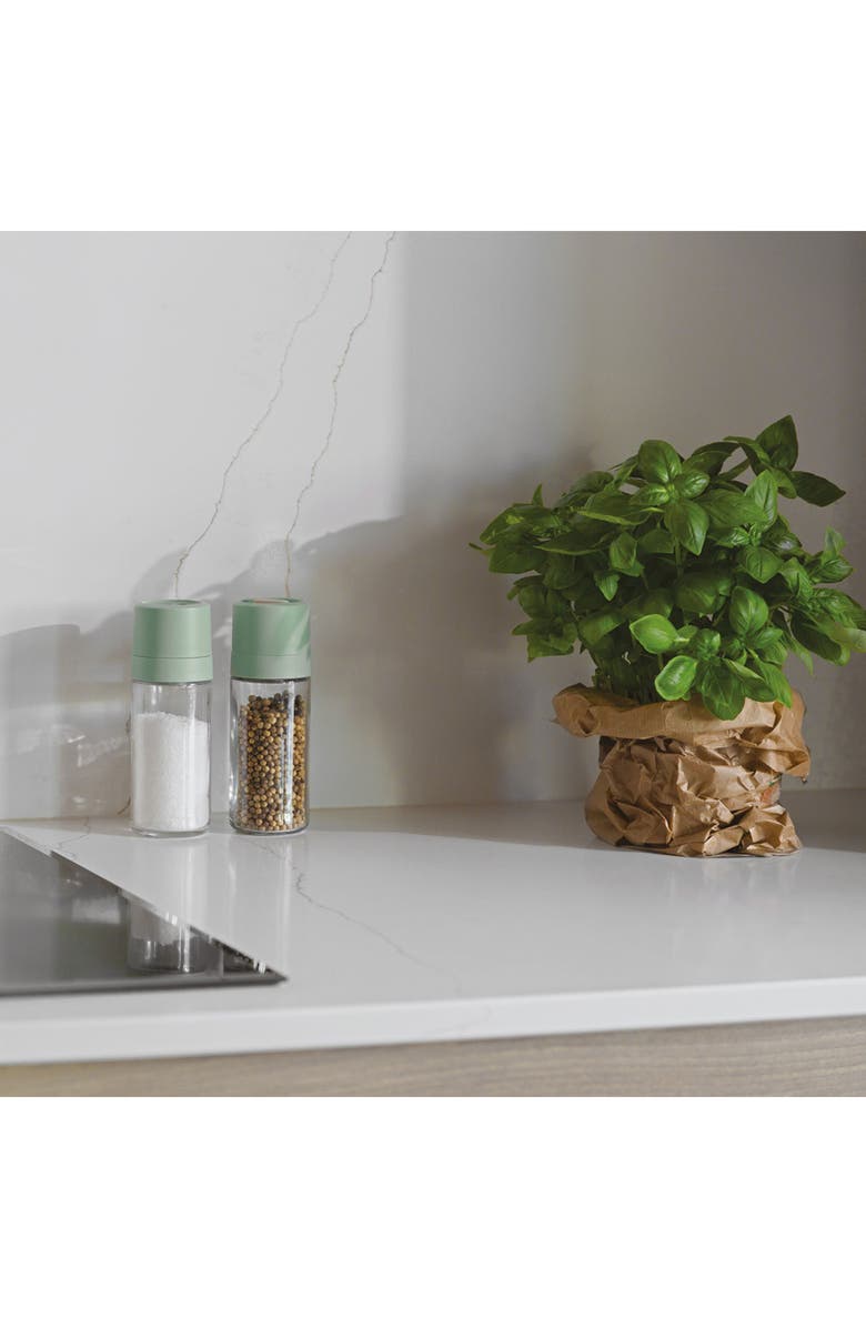 BergHOFF Leo Balance Glass Salt & Pepper Grinder Set, Alternate, color, Green