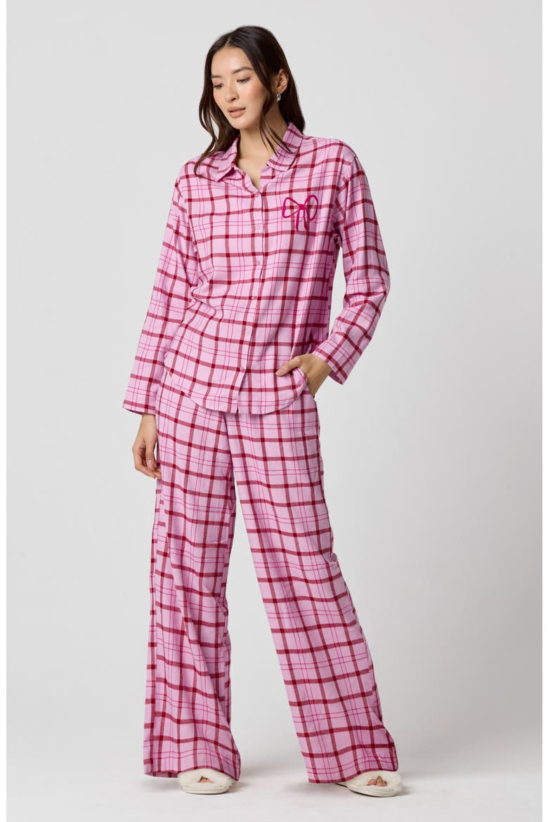 Cozy Flannel Sleep Pants, Alternate, color, MAUVE MIST PLAID