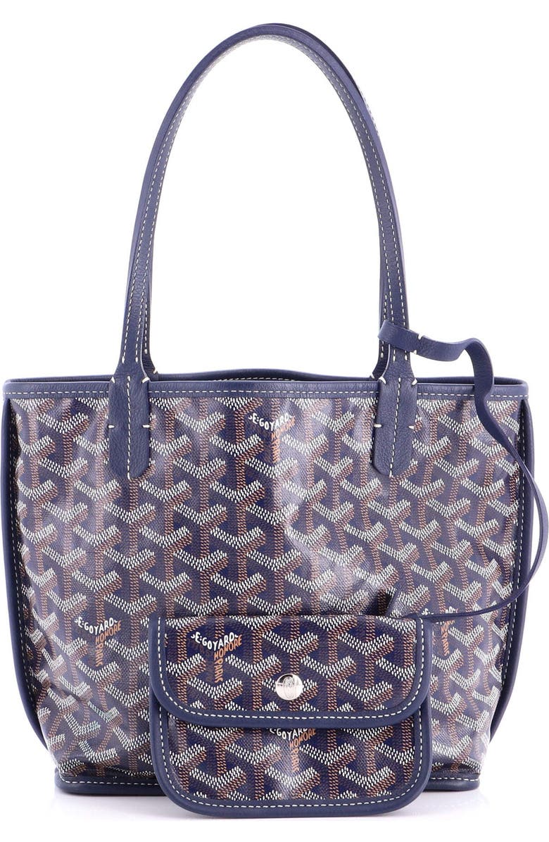 Pre-Owned Goyard Anjou Reversible Tote Coated Canvas Mini, Alternate, color, Blue