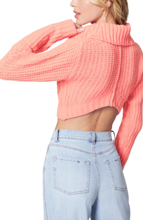 Florence By Mills Crop Turtleneck Sweater In Strawberry Ice