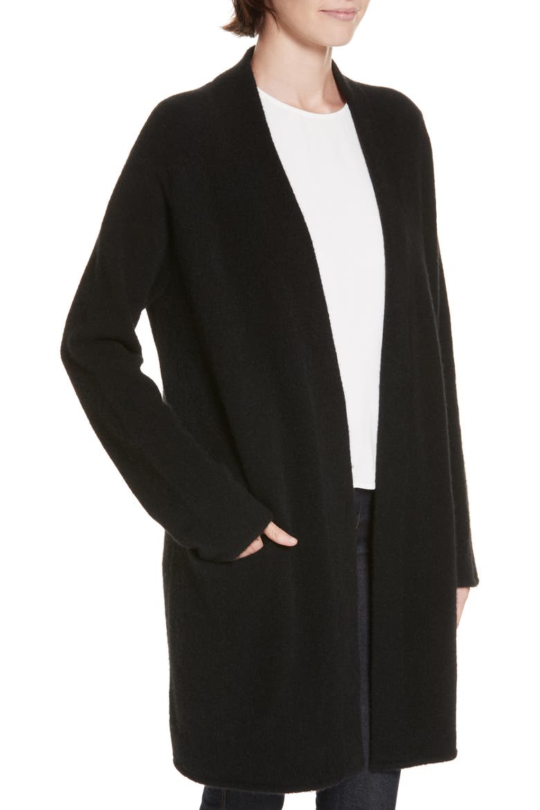 Open Sweater Coat, Alternate, color, BLACK