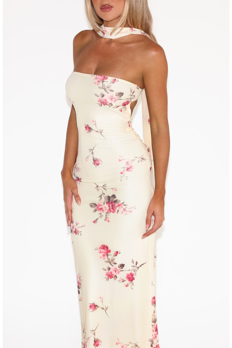 Daniela Floral Print Scarf Maxi Dress, Alternate, color, YELLOW FLORAL