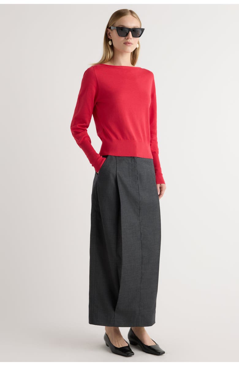Modern Citizen Hanli Cotton-Silk Boat-Neck Sweater, Alternate, color, Scarlet Red