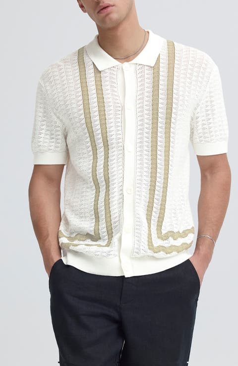 Holla Pointelle Knit Sweater Polo