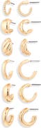 NORDSTROM RACK Set of 6 Huggie Hoop Earrings