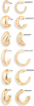 NORDSTROM RACK Set of 6 Huggie Hoop Earrings