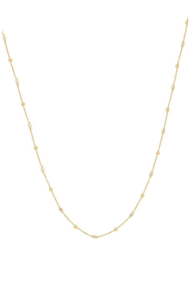 Diamond Station Necklace, Main, color, GOLD