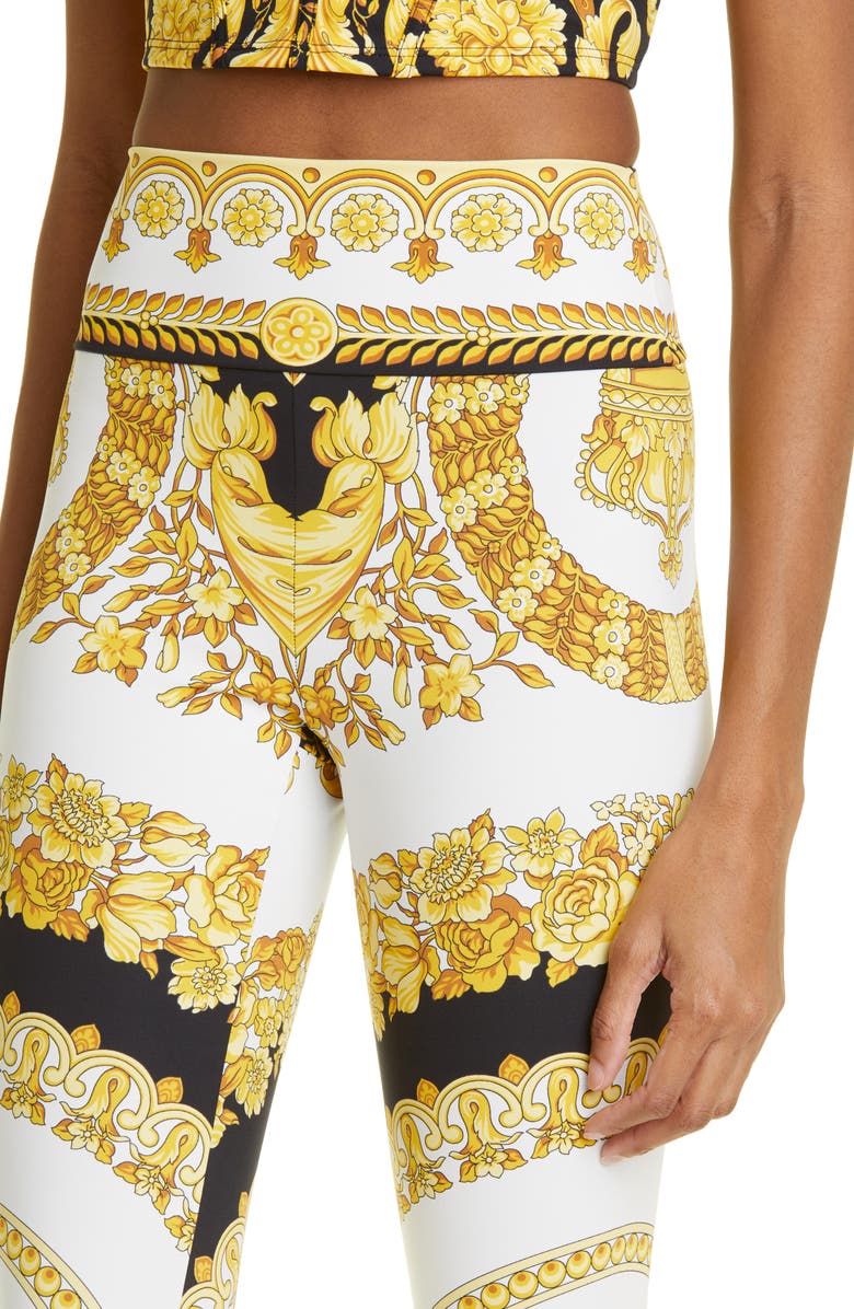 Versace Medusa Head Print Leggings, Alternate, color,