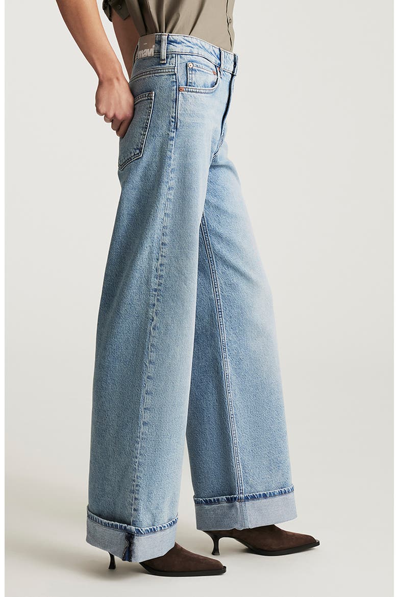 Florida Cuffed Wide Leg Jeans, Alternate, color, LIGHT BRUSHED CLASSIC BLUE
