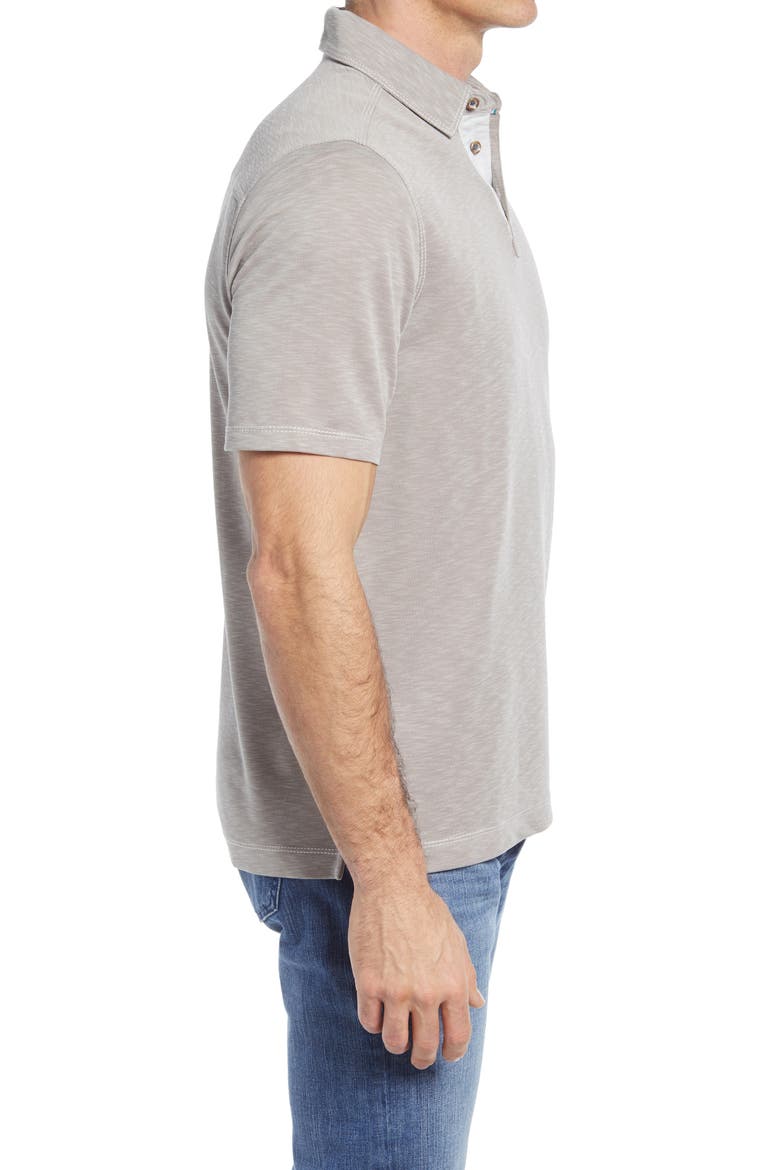 Short Sleeve Slub Knit Polo, Alternate, color, SAND
