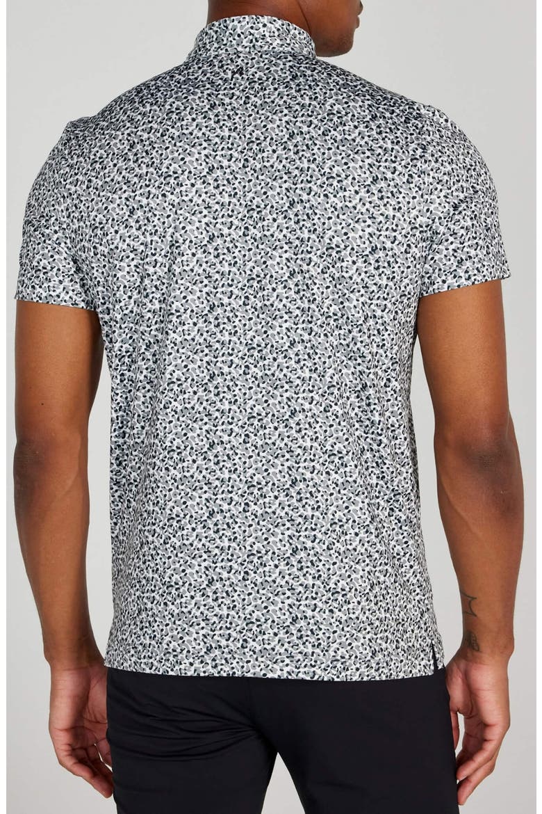 Galem Spatter Print Performance Golf Polo, Alternate, color, GREY