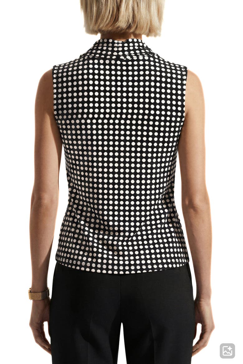 Triple Pleat Sleeveless Top, Alternate, color, ANNE BLACK/ ANNE WHITE