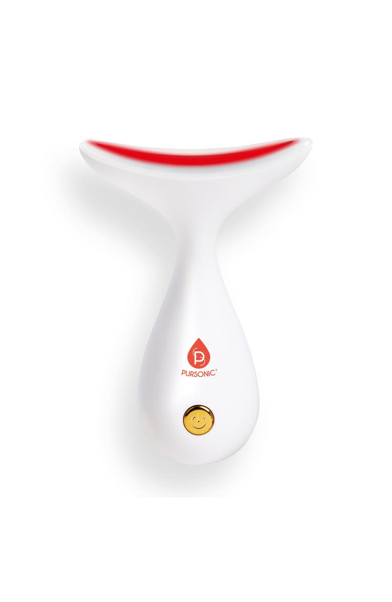 PURSONIC LED Light Therapy Neck & Face Sculpting Wand, Main, color, White