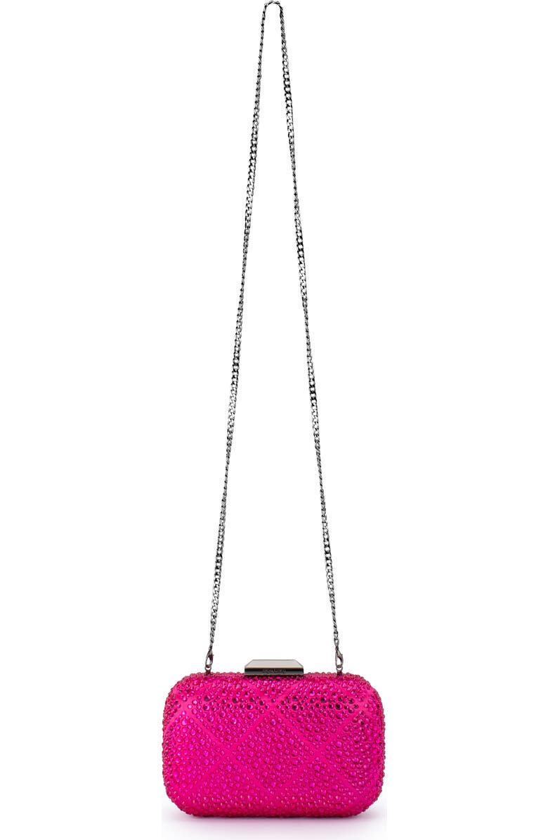 Olga Berg Keren Crystal Hotfix Frame Clutch, Alternate, color, Fuchsia