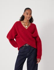 Hush Betty Criss-Cross V-Neck Knit Jumper