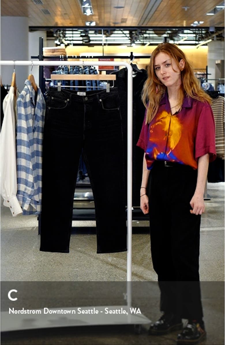 Riley High Waist Straight Leg Organic Cotton Blend Crop Jeans, sales video thumbnail