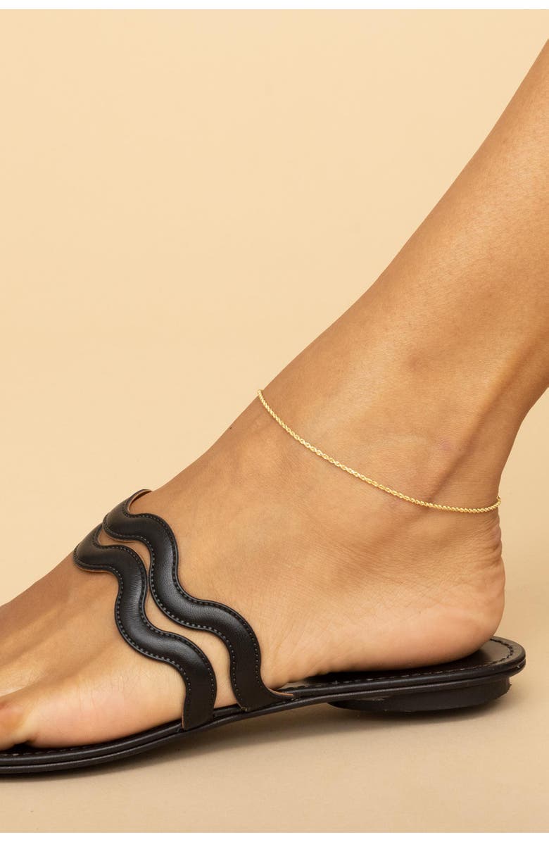 Oradina 14K Gold Roman Rope Anklet, Alternate, color, 