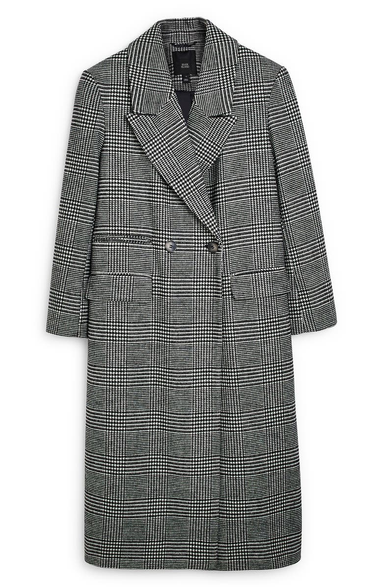 River Island '80s Straight Double Breasted Coat, Alternate, color, 