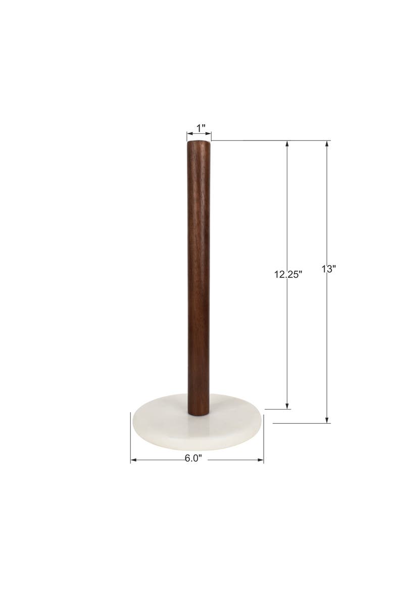 Avery Modern Classic Metal with Non Slip Weighted Marble Base Paper Towel Holder, Alternate, color, Natural / White Marble