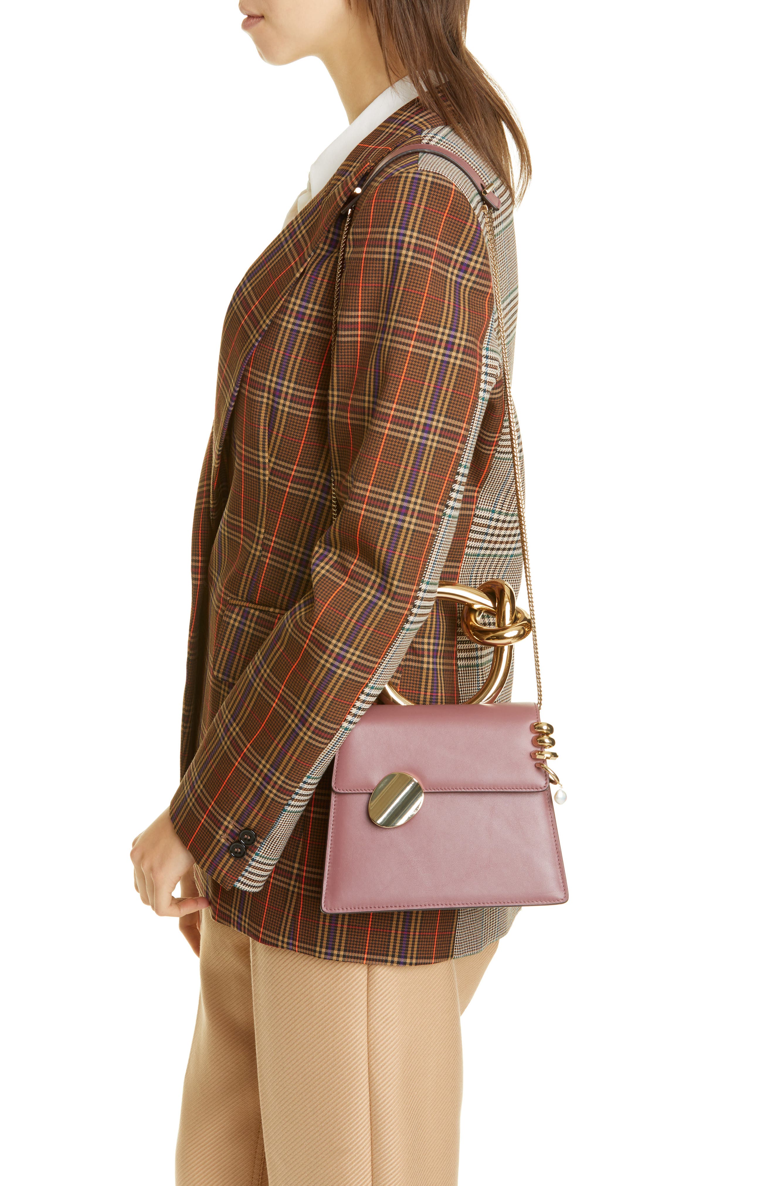 Benedetta Bruzziches Small Brigitta Pierced Calfskin Leather Top Handle Satchel, Alternate, color, 