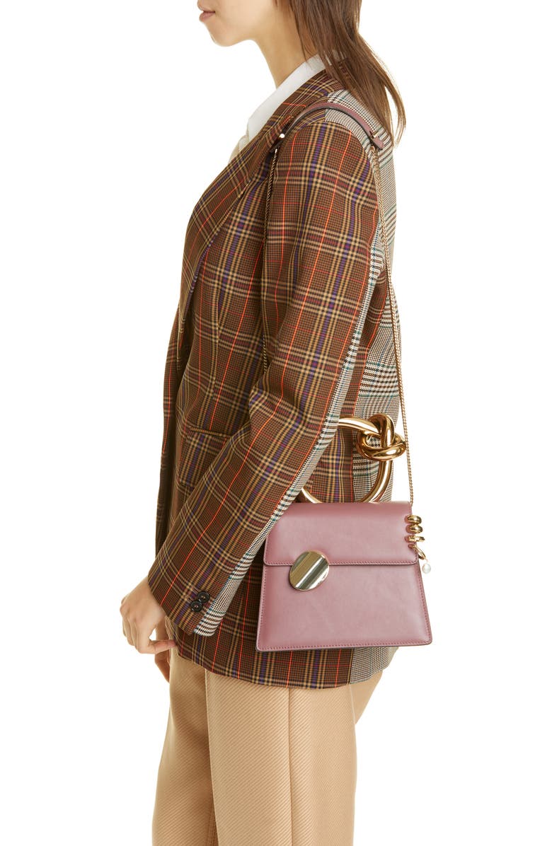 Benedetta Bruzziches Small Brigitta Pierced Calfskin Leather Top Handle Satchel, Alternate, color,