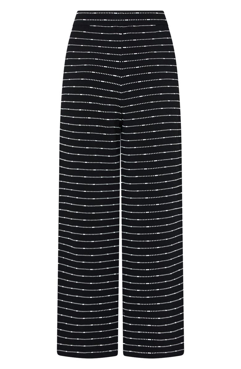 Milly Lettie Stripe High Waist Wide Leg Pants, Main, color, Black/ White