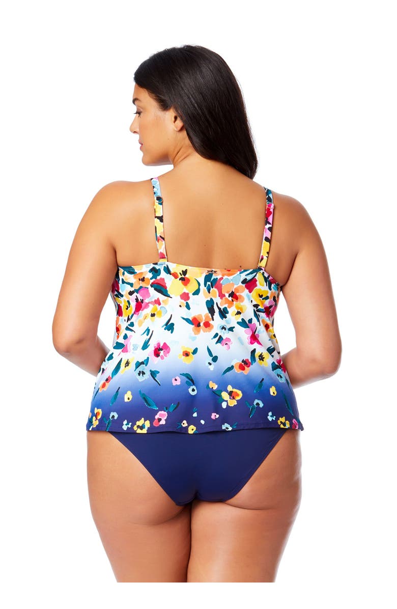 Anne Cole Plus Women's Plus Riviera Floral Easy Triangle Tankini Swim Top, Alternate, color, Gradient Floral