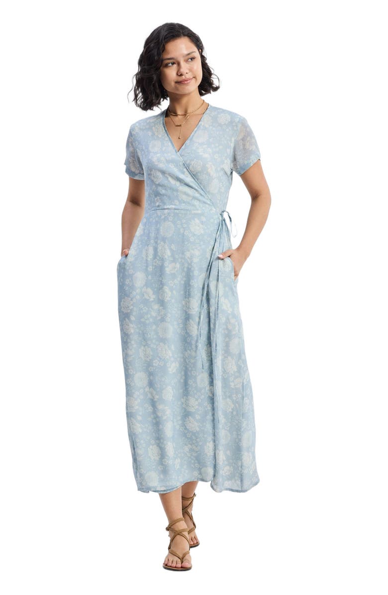 Reistor Maxi Wrap Dress in Florals, Alternate, color, Floral Whispers