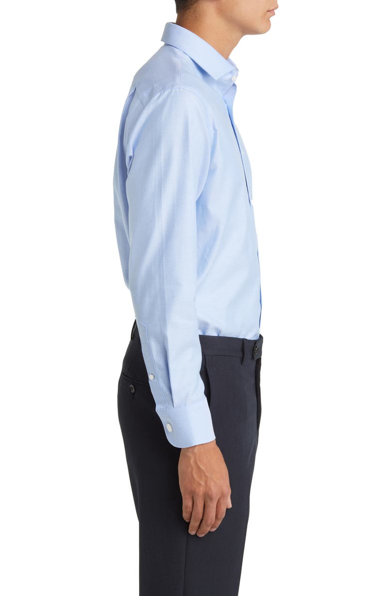 Nordstrom Trim Fit Non-Iron Dress Shirt, Alternate, color, Blue Powder Bobbi Dobby