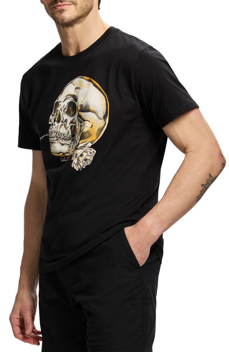Robert Graham Chrome Skull Knit Graphic T-Shirt, Alternate, color, 