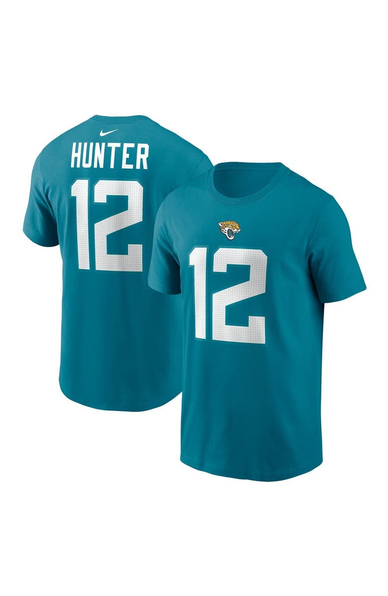 Nike Men's Nike Travis Hunter Teal Jacksonville Jaguars 2025 NFL Draft First Round Pick Name & Number T-Shirt, Main, color, Teal