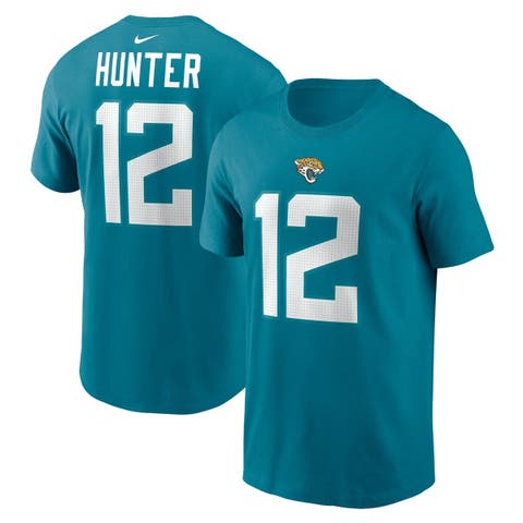 Men's Nike Travis Hunter Teal Jacksonville Jaguars 2025 NFL Draft First Round Pick Name & Number T-Shirt