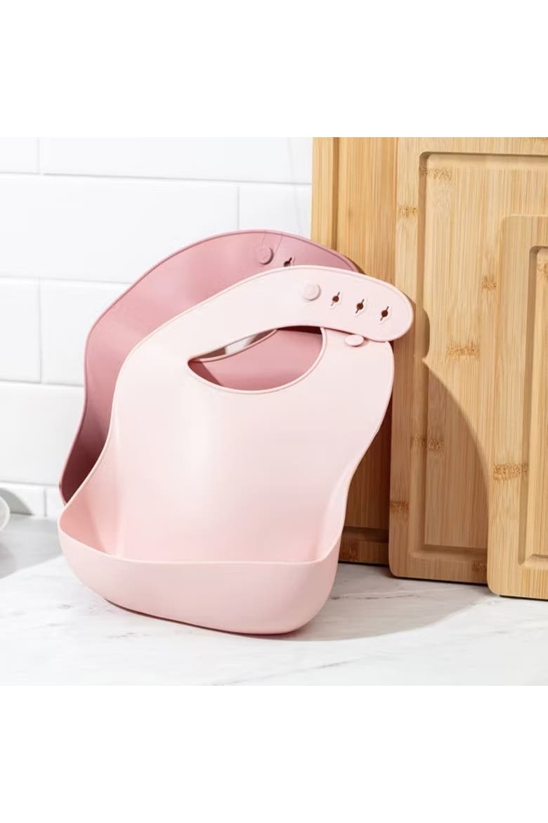 Silicone Baby Fruit Feeder and Bib Set, Alternate, color, Pink
